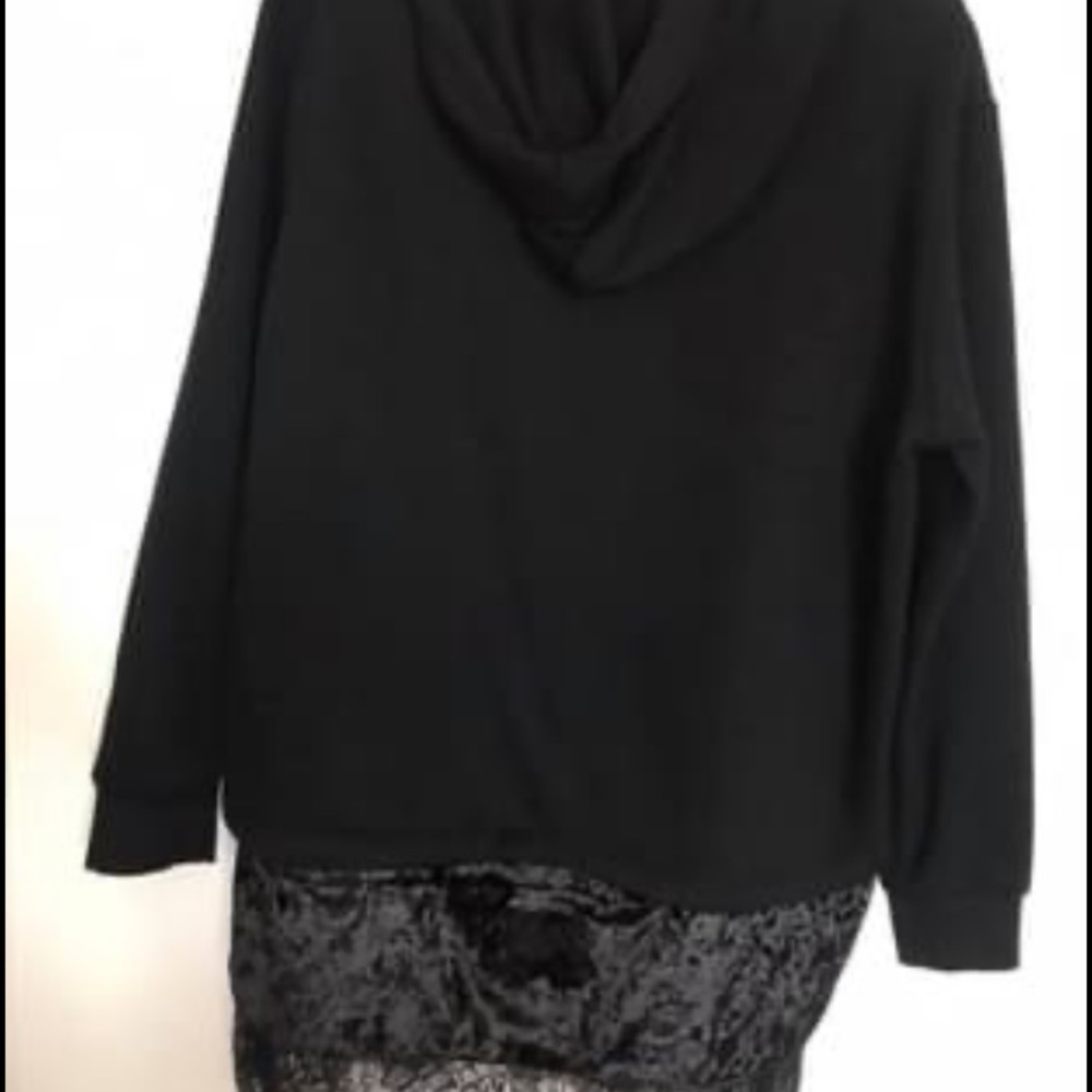 Black Bottom Lace Hoodie